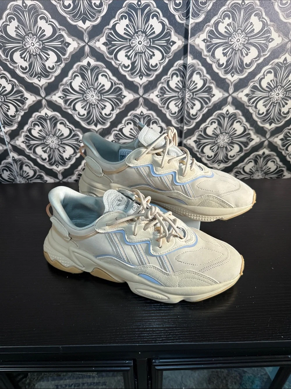Adidas Adiprene Men’s Chunky Sneakers in Beige and Light Blue